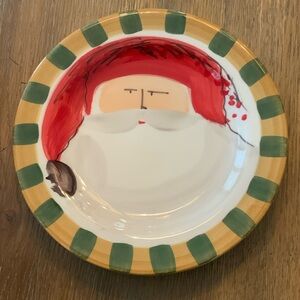 Festive Hand Crafted Vietri Santa Claus Luncheon/Salad Plate